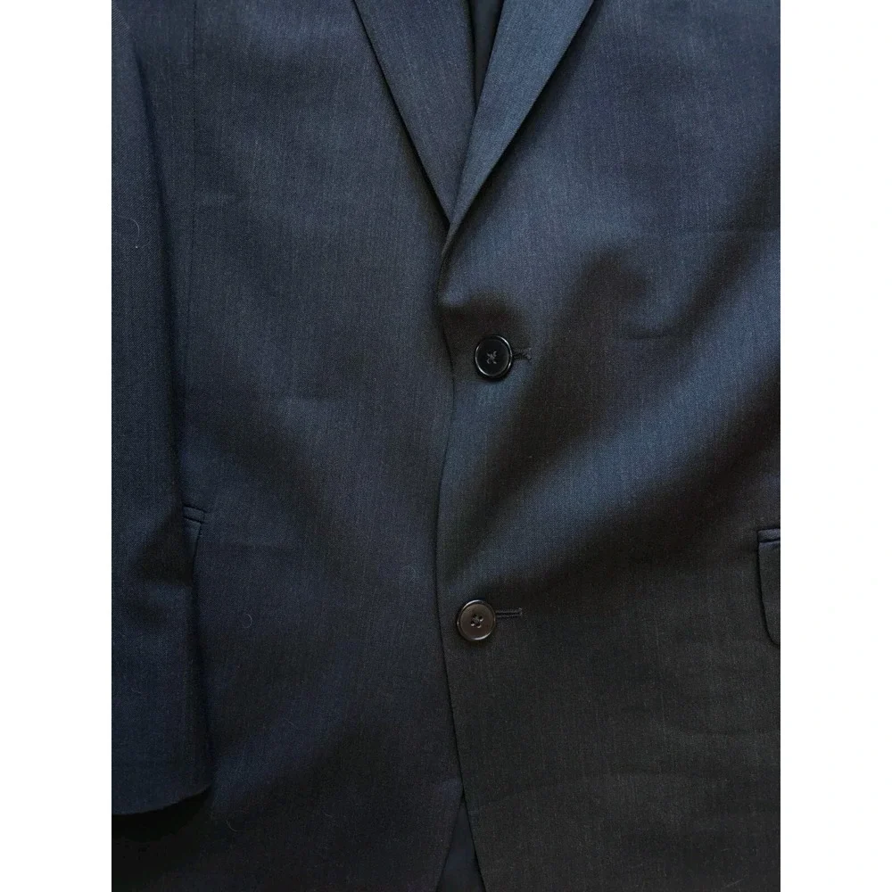 Jos A Bank Mens Wool Sports Coat 43L Charcoal Black Blazer BXT80032 2 Button